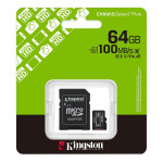 64 GB CANVAS SELECT PLUS KINGSTON GEN3 MICRO SDXC UHS-I 100MB/S (SDCS3/64GB)