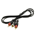 2 RCA ERKEK + 3.5 MM STEREO ERKEK 1.5 METRE GOLD 1.KALİTE KABLO 9486 POWERMASTER PM-9486
