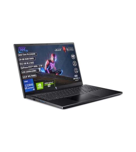 Acer Oyuncu Bilgisayarı i5-13420H 16GB RAM 512GB SSD RTX 4050 FreeDOS Nitro V 15 ANV15-51-57XV NH.QNBEY.004 -15.6