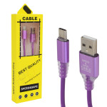 3 AMPER ÖRGÜLÜ RGB IŞIKLI TYPE-C USB DATA KABLOSU 1 METRE 2370 POWERMASTER