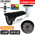 OPAX-1535 2 MP 1080P 4 in 1 3.6mm Lens 48 IR Led OSD Menü AHD Bullet Kamera