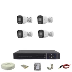 4 Lü Güvenlik Kamerası Seti Orjinal Ahd Sistem Gece Görüş Siyah Beyaz