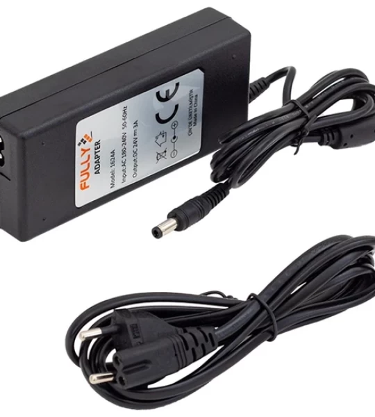 24V-3A PLASTİK ADAPTÖR MOBESE 1624a Fully O-1624A 24 Volt - 3 Amper Plastik Kasa Masaüstü Adaptör 5.5*2.5 Uç