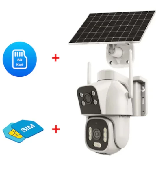 Solar İki Kameralı Surekli Kayıt, 4g Solar Kamera İnox X15