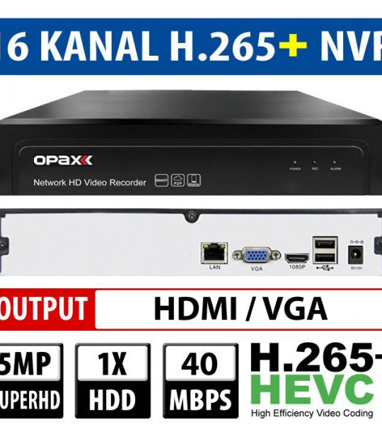 16 Kanal 5 MP NVR Kayıt Cihazı 1 HDD H.265+ NVR Kayıt Cihazı OPAX-A01S016 MEEYE -SEEEASY 2024