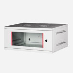 4u 19" Cam Kapaklı Duvar Tipi Rack Kabinet Genişlik: 544 Mm Derinlik: 400 Mm Açık Gri Demonte Lande - Pano-Dvr pano