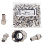 1.KALİTE SİYAH CONTALI RG6/U6 22 MM F KONNEKTÖR (100'LÜ POŞET) 6400